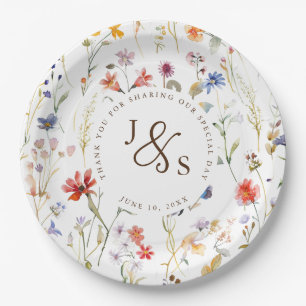 Prato De Papel Noivado do estilo Boho de flor selvagem aquática