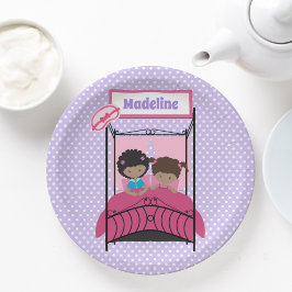 Prato De Papel Noivado Roxo da Festa Negra