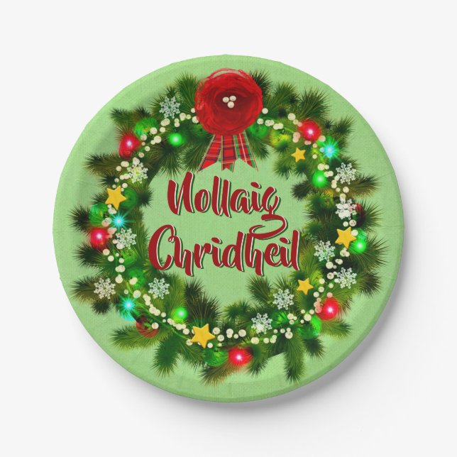 Prato De Papel Nollaig Chridheil Scottish Christmas 7" (Frente)
