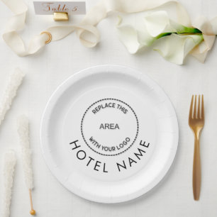 Prato De Papel Nome do Hotel de Logotipo Personalizado Minimizado