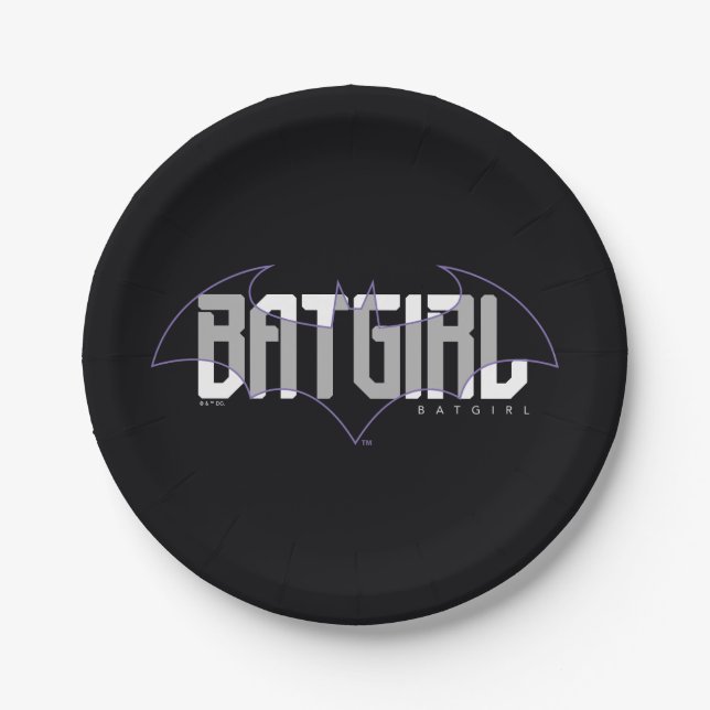 Prato De Papel Nome Hi-Tech da Batgirl Gráfico (Frente)