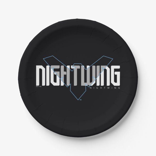 Prato De Papel Nome Hi-Tech Nightwing Gráfico (Frente)