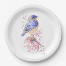 Nome personalizado Aquarela Bluebird Garden Bird A