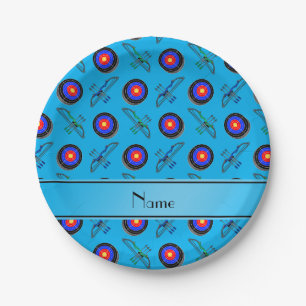 Prato De Papel Nome personalizado arqueria azul-céu