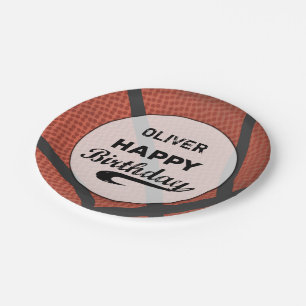 Prato De Papel Nome personalizado Basball Ball Grande Grunge Birt