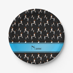 Prato De Papel Nome personalizado Black English Foxhounds