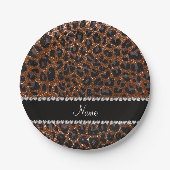 Prato De Papel Nome personalizado: chocolate marrom-brilhante imp (Frente)