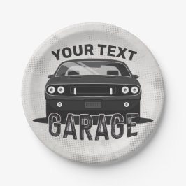 Prato De Papel Nome Personalizado Clássico Musculatura Garage Ret