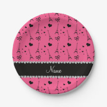 Nome personalizado cor-de-rosa para torre de eiffe