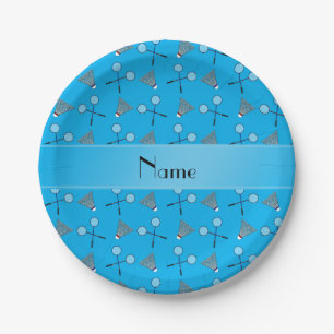 Prato De Papel Nome personalizado cravo azul celeste