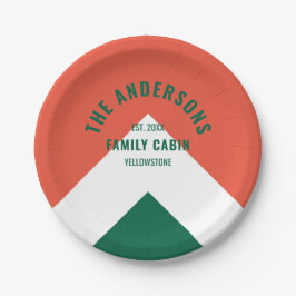 Prato De Papel Nome Personalizado da Cabina da Família Retroativa