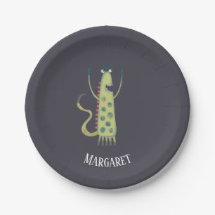 Prato De Papel Nome Personalizado de Margaret Monster