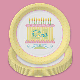 Prato De Papel Nome Personalizado do Bolo de aniversário de 21 an