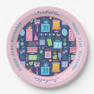 Prato De Papel Nome Personalizado do Cupcake de Bolo de aniversár