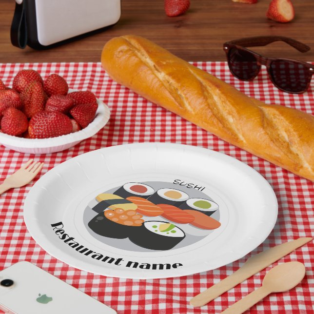 Prato De Papel Nome Personalizado do Gradiente de comida Cute Sus (Piquenique)