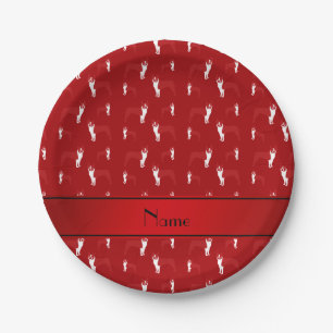 Prato De Papel Nome personalizado red boston terrier