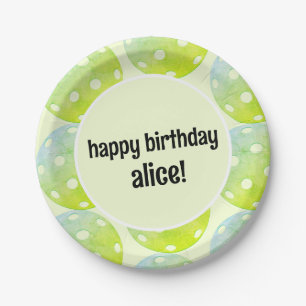 Prato De Papel Nome Personalizado Verde do Partido Esportivo do P