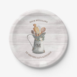 Prato De Papel Nome Rustic Farmhouse