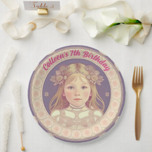 Prato De Papel Nomes personalizados e placas de papel redondas de