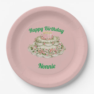 PRATO DE PAPEL NONNIE ~ VINTAGE BIRTHDAY