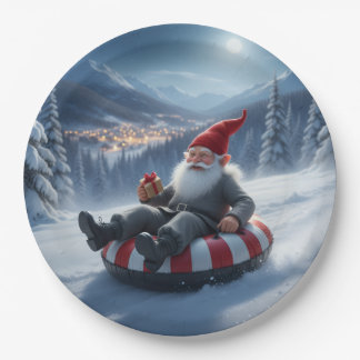 Prato De Papel Norwegian Nisse Sledding, Paper Plates