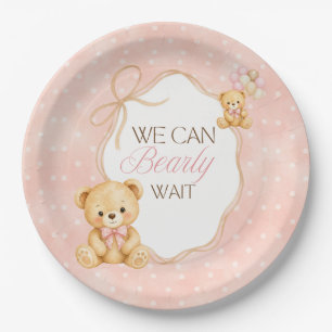 Prato De Papel Nós Mal Podemos Esperar Menina Urso Rosa Churrasco