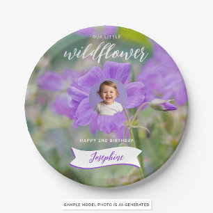 Prato De Papel Nossa Pequena Flor Silvestre Foto Personalizada de