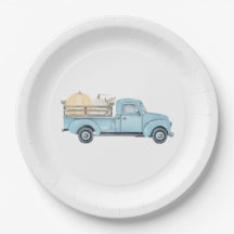 Nossa Pequena Pumpkin/Blue Truck - Placa de Papel 
