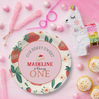 Prato De Papel Nosso Aniversário Berry Doce