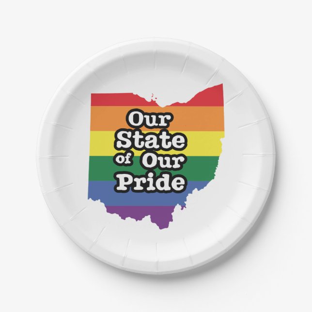 Prato De Papel Nosso Estado de Orgulho| Ohio (Frente)