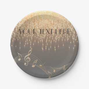 Prato De Papel Nota Musical Confetti Sparkle de luxo
