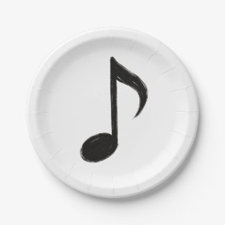 Prato De Papel Nota Musical Minimalista – Estilo Pincel Tinta sob