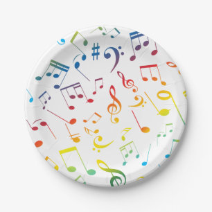 Prato De Papel Notas Musicais 4
