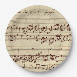Prato De Papel Notas Musicais Antigas - Partitura de Bach