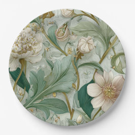 Prato De Papel Nouveau Garden Whimsy Botanical Paper Plate