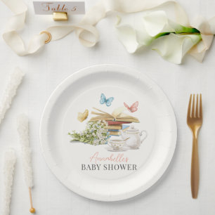 Prato De Papel Novo capítulo Chá Set Butterflies Book Chá de fral