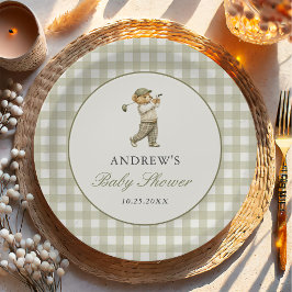 Prato De Papel Novo no Clube de Golfe Menino Baby Shower
