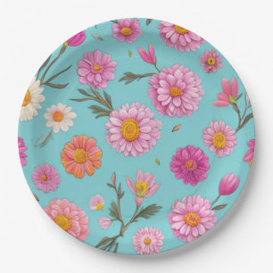 Prato De Papel Núcleo de algodão margarida branca margarida rosa