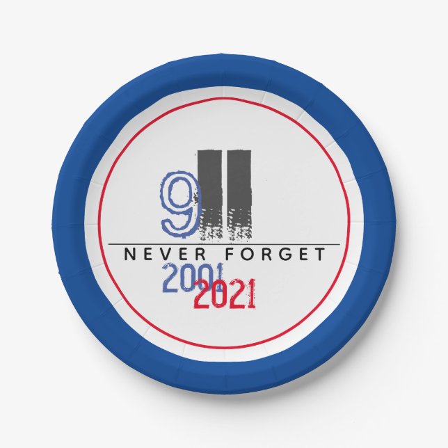 Prato De Papel Nunca Esqueça o Patriótico World Trade Center do 9 (Frente)