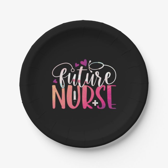 Prato De Papel Nurse Gift | Future Nurse (Frente)