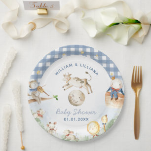 Prato De Papel Nursery Rhyme Chá de fraldas
