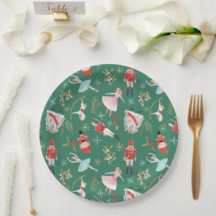 Prato De Papel Nutcracker Ballerina Natal