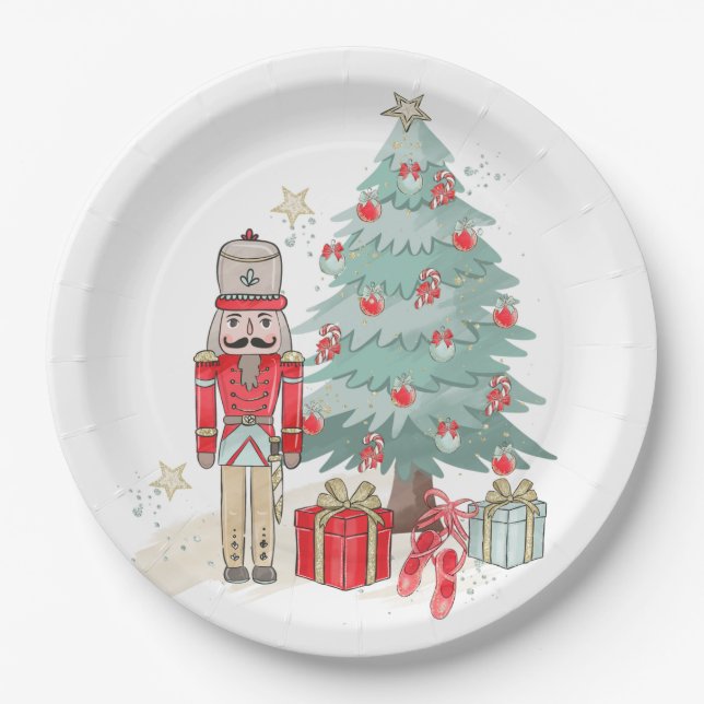 Prato De Papel Nutcracker Christmas Plate (Frente)