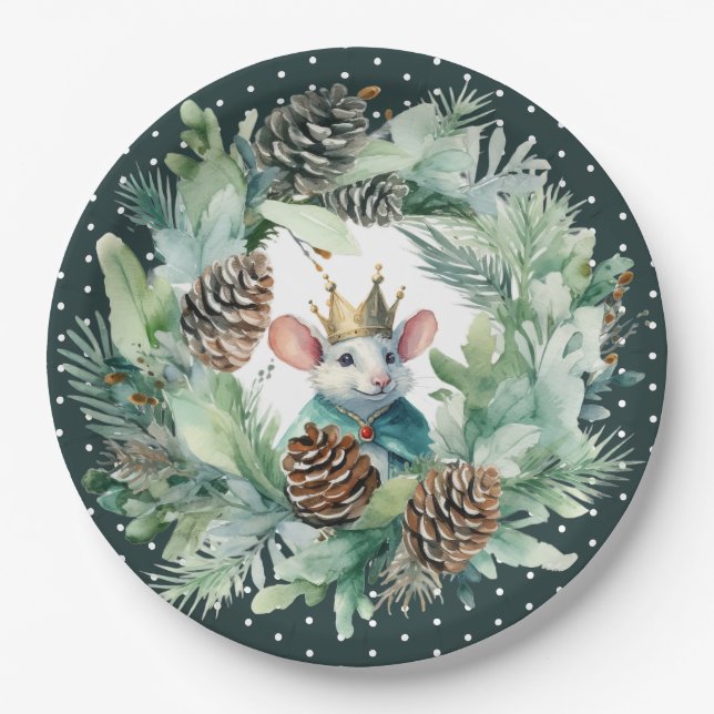 Prato De Papel Nutcracker temeu o aniversário de Natal (Frente)