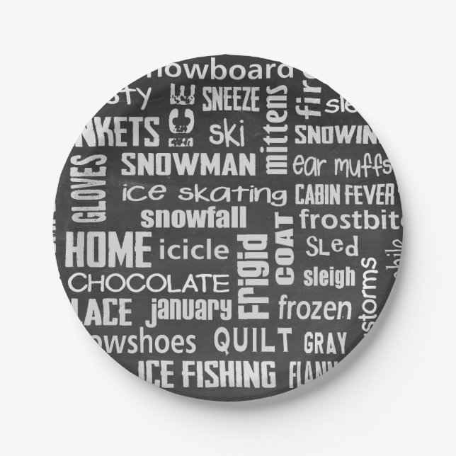 Prato De Papel Nuvem de inverno no quadro (Frente)