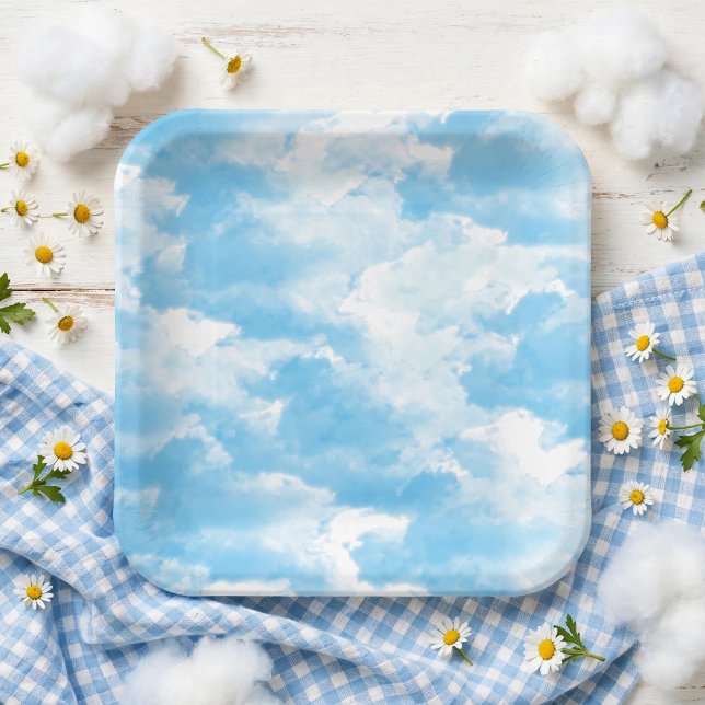 Prato De Papel Nuvens Céu Azul (Criador carregado)
