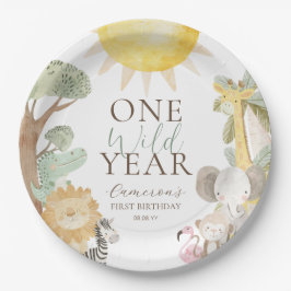 Prato De Papel Nyala Safari Animais de Um Ano Selvagem Primeiro A