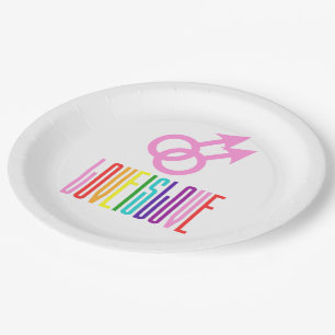 Prato De Papel O Amor é Amor Sinal de Relacionamento Gay Cores do
