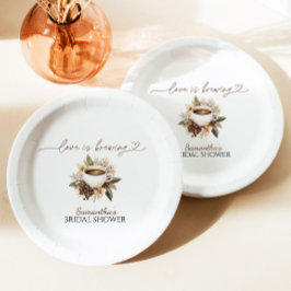 Prato De Papel O Amor É Criar Chá de panela De Café