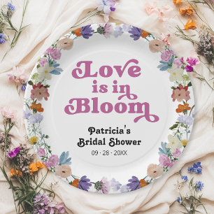Prato De Papel O Amor Está em Flor Arranjos de Flores para Chá de
